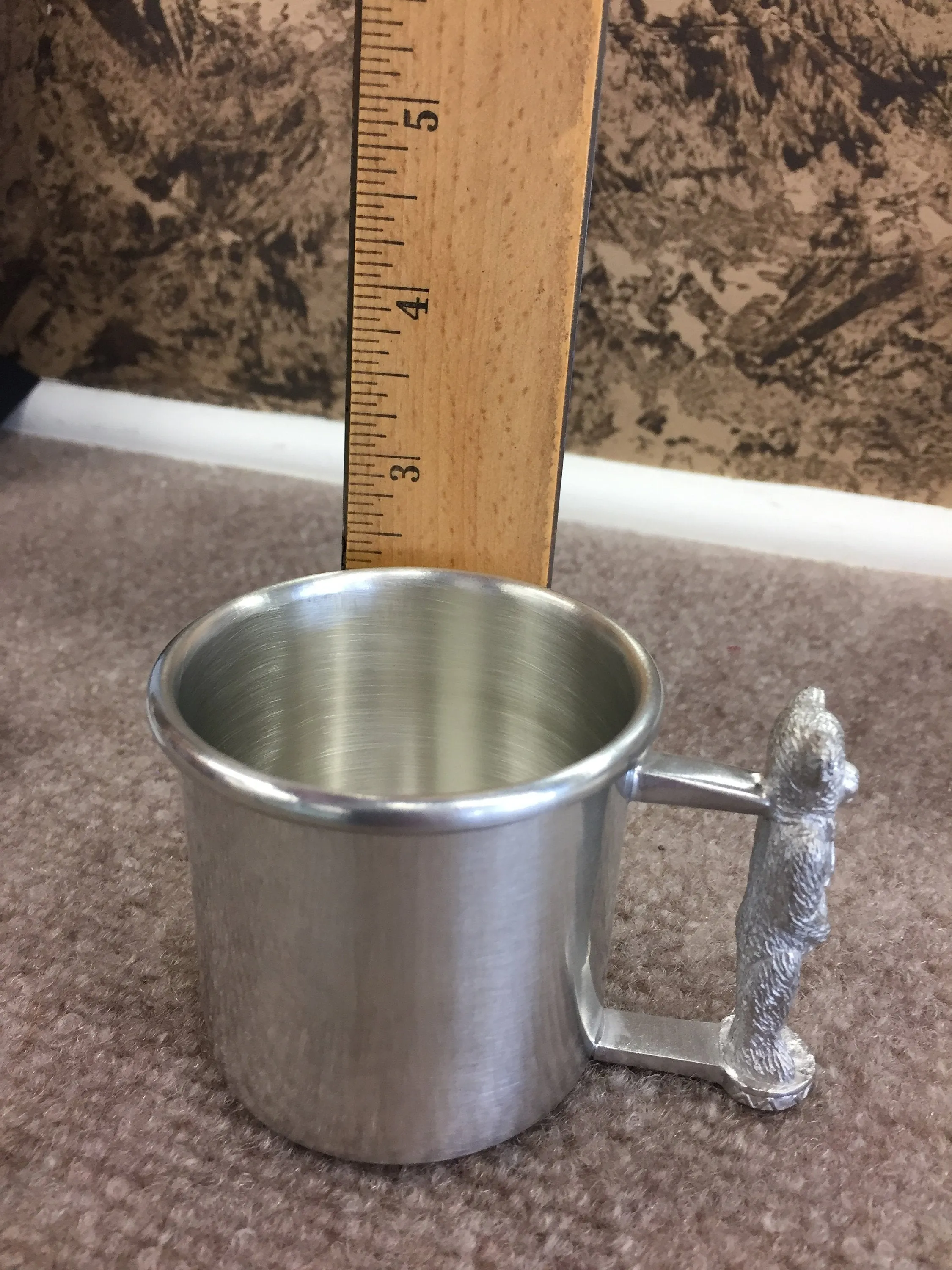 Teddy Bear Baby Pewter Cup