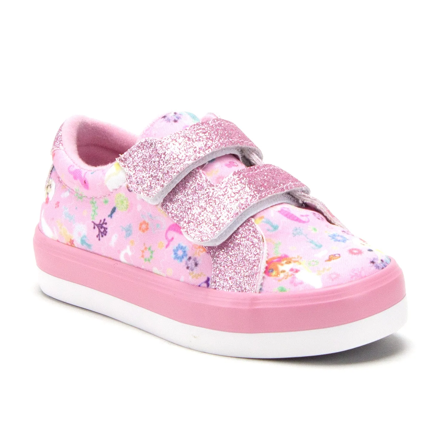 Toddler Little Girls Mermaid Print Twinkle Glitter Sneakers Flats Shoes