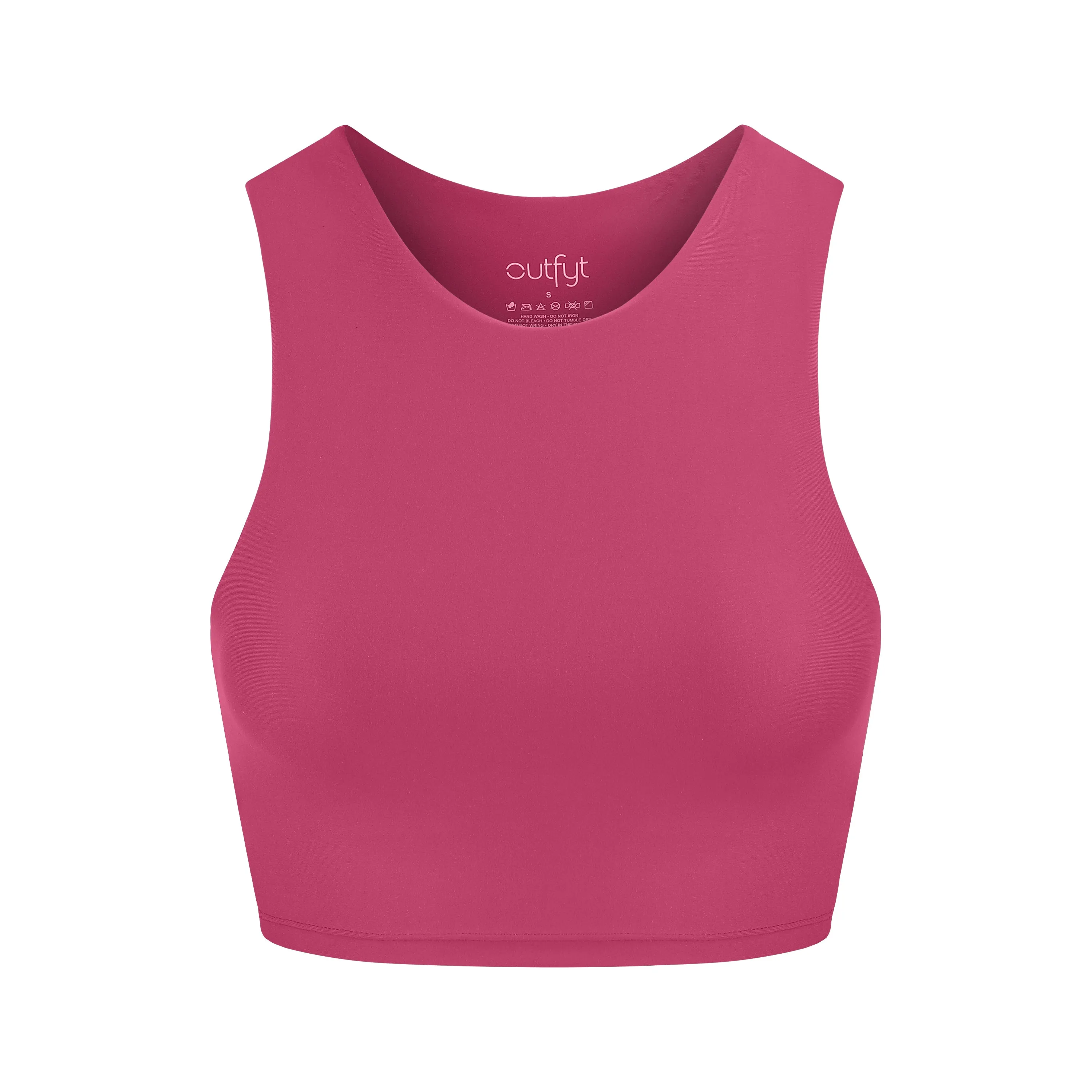 Tula High Neck Racer Back Crop Top | Recycled Nylon | Rose