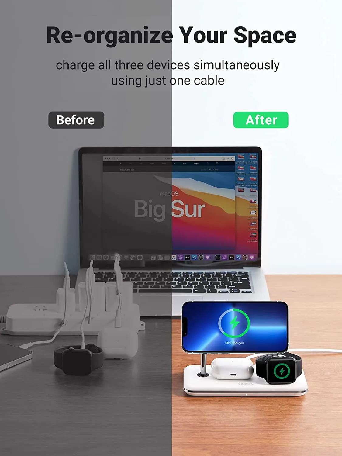 Ugreen 3-in-1 MagSafe Wireless Charging Station